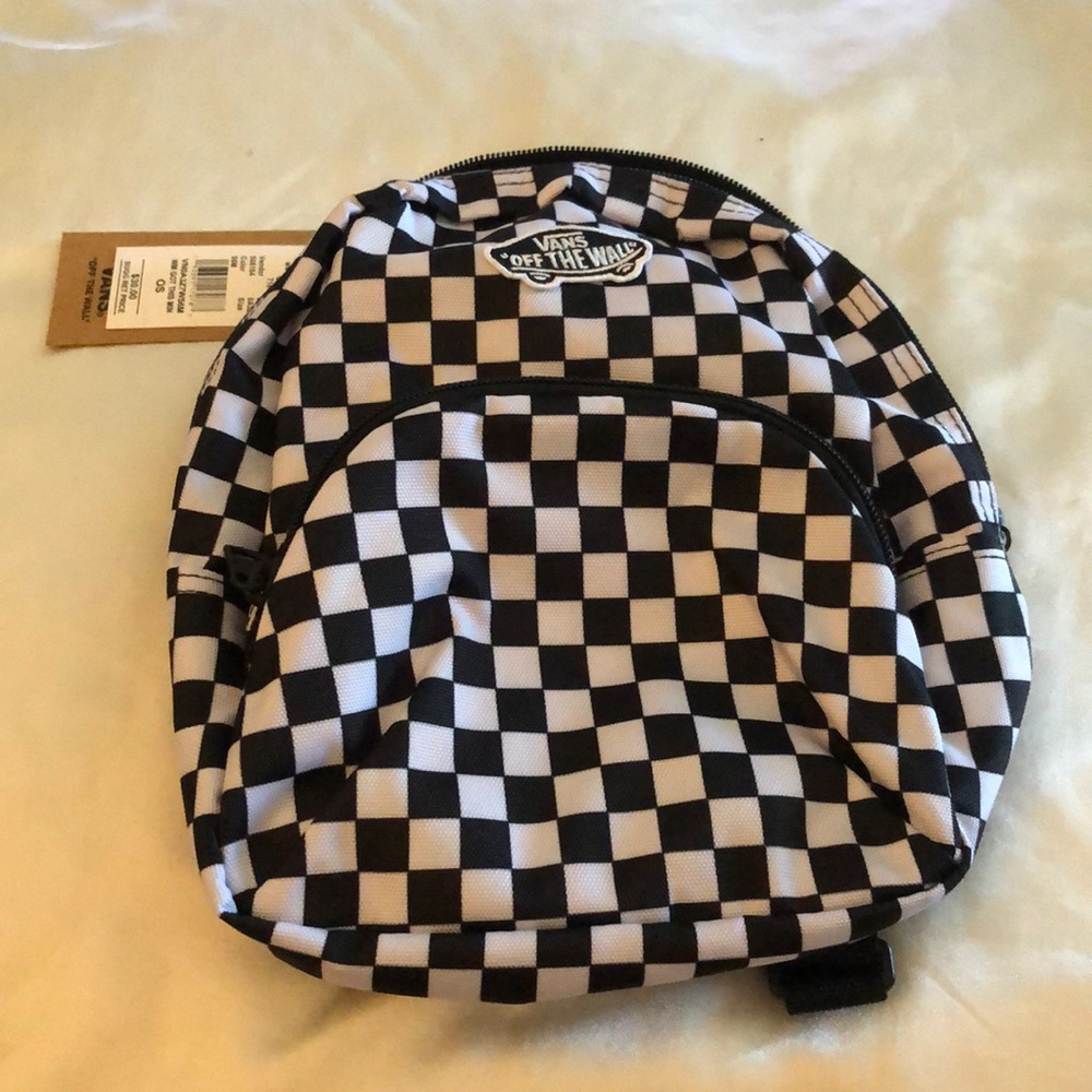 Vans Got This Mini Nylon Backpack Black & White Checkered Print NWT